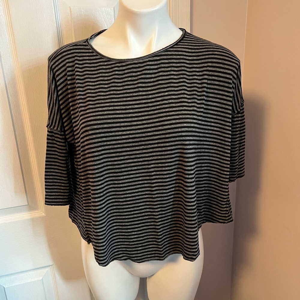 Don’t ask why gray and black striped shirt